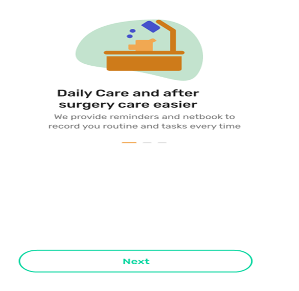 Page indicating daily care and after surgery