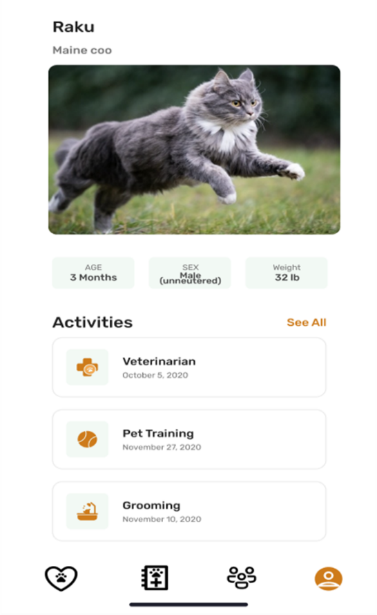 Example of a pet profile