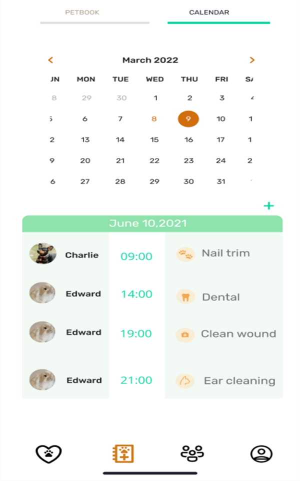 Calendar section